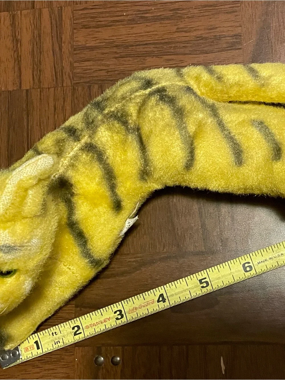 Vintage Small Yellow Tiger Stuffed Animal 50s/60s Carnival Prize